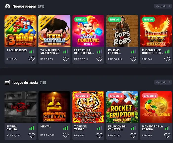 mBit Casino Argentina games